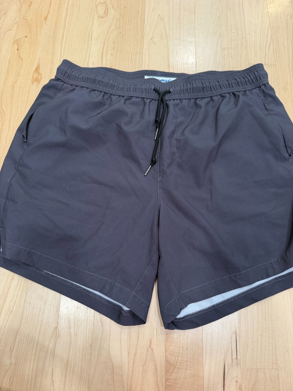 Men's Black Swim Trunks with Contrast Trim